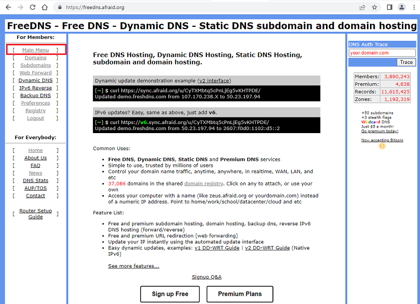 FreeDNSPage