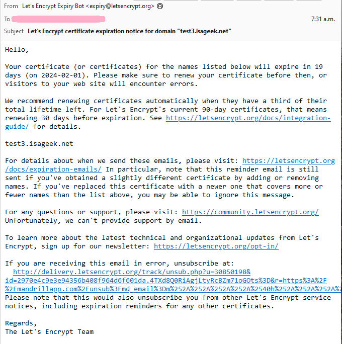 Letsencryptemail
